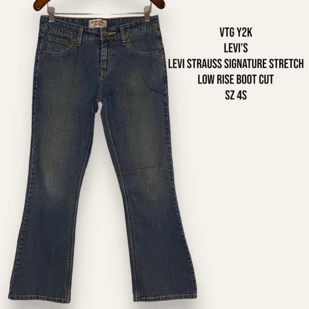 💥6/$35💥 VTG Y2K LEVI'S LEVI STRAUSS SIGNATURE STRETCH LOW RISE BOOT CUT SZ 4S